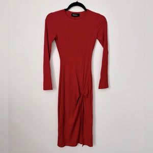 REFORMATION Red Long Sleeve Midi Dress - Size XS